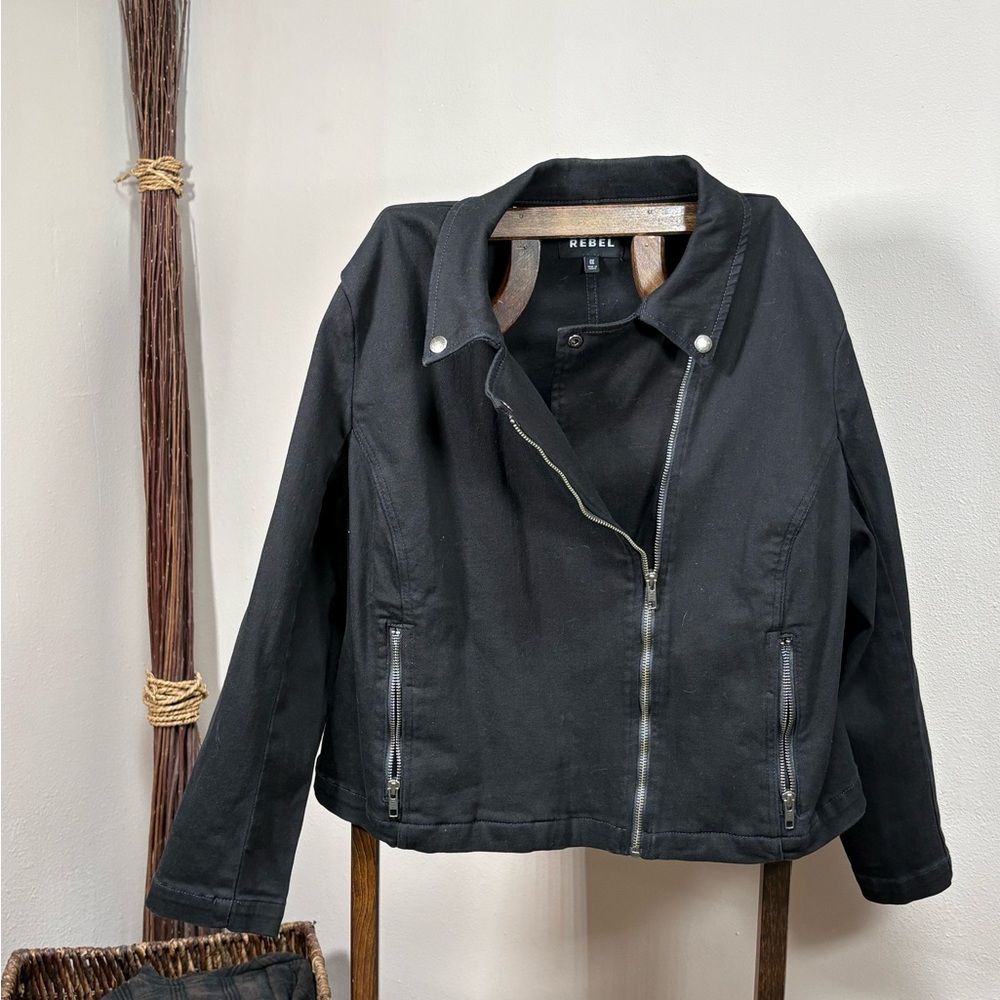 Black Moto Jean Jacket